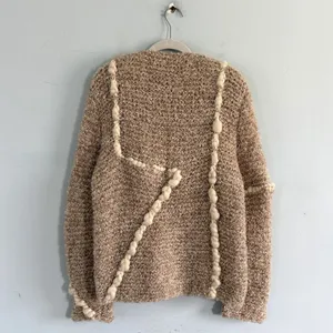 Vintage Gogo‎ Bregante Raquel's Collection Wool Open Front Cream Marl Cardigan thumbnail 3