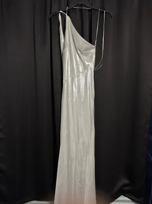 Zara Long Asymmetric Foil Dress thumbnail 3