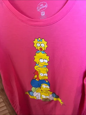 Pink Simpsons Family Graphic Tee Junior Medium NWT thumbnail 2