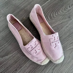 Tory Burch Weston Espadrilles Canvas Flat Seashell Pink Resort Summer Women Sz 7 thumbnail 3