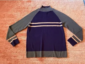 Catalina Colorblock Mock Neck Sweater Knit Pullover Women Size L thumbnail 1