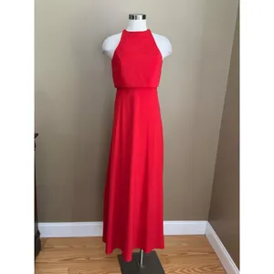 Jill Jill Stuart Red Dress Popover Halter Gown‎ 2 Minimalist Elegant Gala thumbnail 3