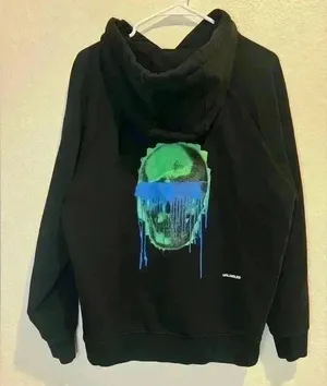 Unlabeled Skull‎ Drip Graphic Chunky Hoodie in Black Size L thumbnail 1