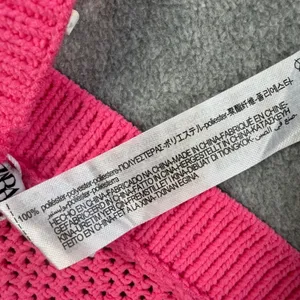 ZARA Women's Medium Pink Halter Crop Top Open Knit Criss Cross Sleeveless thumbnail 7