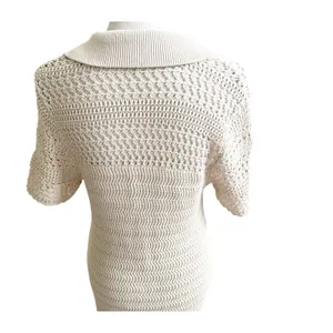 Loft Beach Maxi Dress LP Tan Crochet Open Knit Short Sleeve Cover Up Outdoor thumbnail 6