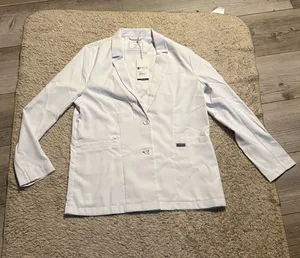 NWT FIGS White Women's Lab Blazer with Notch Collar thumbnail 1
