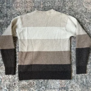 Enzo Mantovani Italy 100% Cashmere Sweater Womens M Brown Neutral Colorblock thumbnail 4