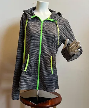 Lukka zip front jacket with neon accents and thumb opening sleeve thumbnail 1