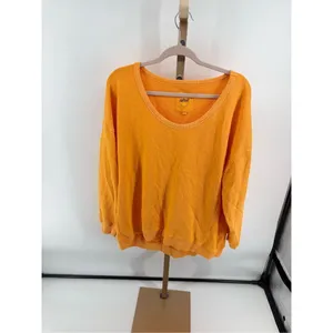 Aerie yellow orange women’s sweatshirt size medium 100% cotton thumbnail 10