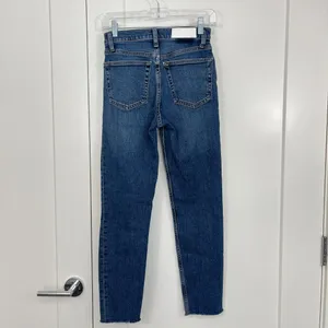 RE/DONE Size 25 Blue Stretch High Rise Ankle Crop Jeans thumbnail 7