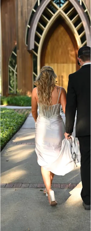 Silver prom dress Size 0 thumbnail 2