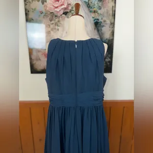 Pretty Azazie Harper Navy Chiffon Bridesmaid Gown thumbnail 7