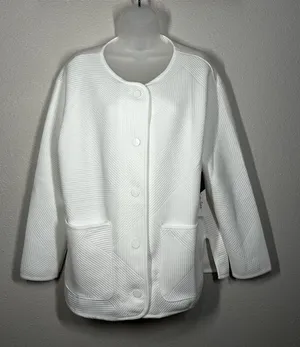 Weekend Routine Zac & Rachel Quilted Cloud Dancer Jacket Size Womens Large thumbnail 1