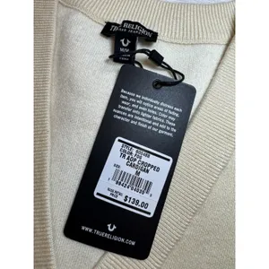 NEW! True Religion AOP Cropped Soft Cardigan Sweater Women's M thumbnail 5