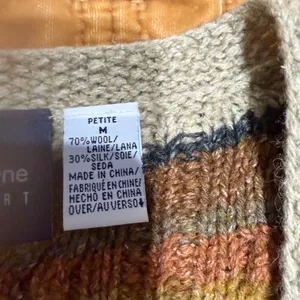 Vintage Liz Claiborne earth tones Wool-Silk Vest petite medium thumbnail 2