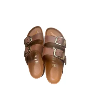 Birkenstock Arizona Big Buckle Sandals EU 38 US 7-7.5 Brown Leather Gold slide thumbnail 7
