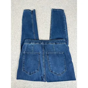 Free People Size 10 Womens Pants Jeans Blue‎ Tie High Waist Hippie Boho Denim thumbnail 15