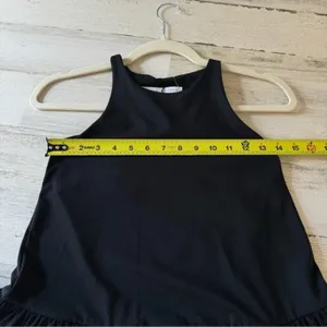 NWT Susana Monaco Drop Waist Ruffle Mini Dress XS Black 0321SUPD00791 Sleeveless thumbnail 11