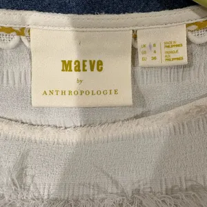Maeve for Anthropologie Barton Textured Fringe top off white sz 4 S thumbnail 4