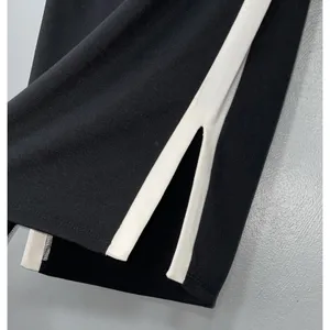 Bodycon Midi Pencil Skirt Size XS Black White Stripe Pull on Knit Office Siren thumbnail 2