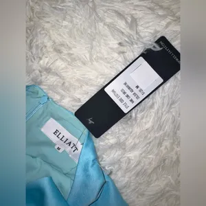 NEW Elliatt Camo Asymmetrical Halter Mini Dress in Aquamarine Sz M thumbnail 5