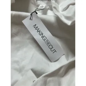 NEW White MAKING THE CUT Ruffle Long Sleeve Tie Front Jacket M $90 thumbnail 7