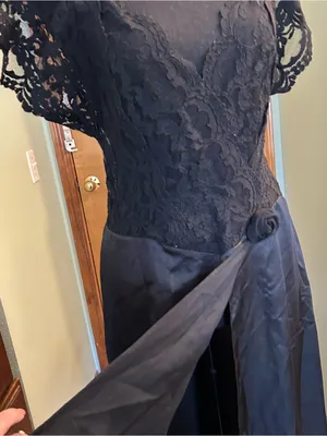 Victoria’s Secret gold label black floral lace bodice satin skirt rosette size M thumbnail 5