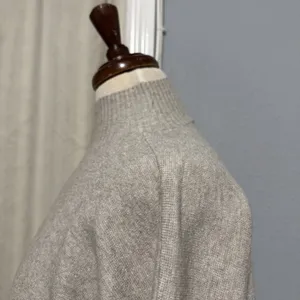 Cyrus Mock Neck Pullover Knit Strechy Sweater Dolman Sleeve‎ Women Small Beige thumbnail 5