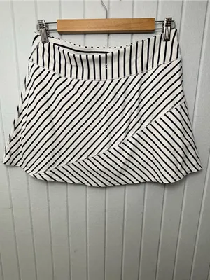 Southern Tide White and Navy Striped Skater Skirt Size‎ M thumbnail 4