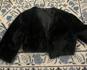 SLNY black fuzzy cardigan‎ L thumbnail 1