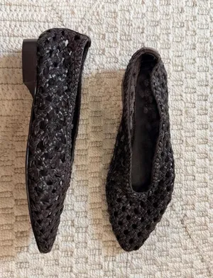 Madewell The Ruth Ballet Flat in Woven Leather thumbnail 1