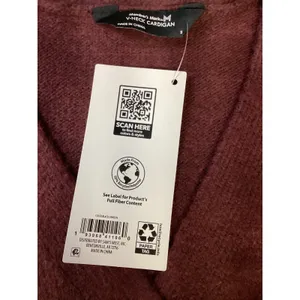Members Mark Womens V-Neck‎ Cardigan Sweater Black Crimson Red Small NWT thumbnail 3