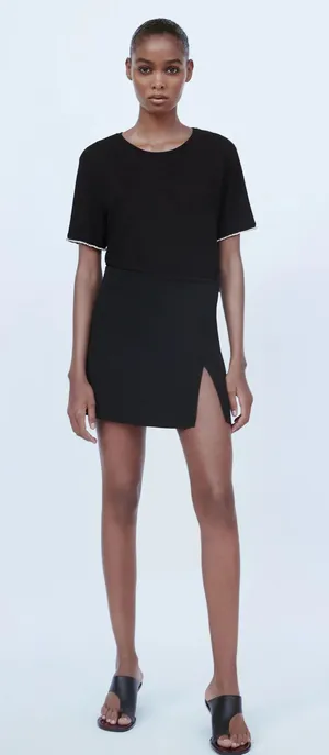 NWT Black Soft-Touch Top W Embellished Trim thumbnail 2