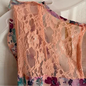 LC Lauren Conrad Disneys Cinderella Hi Low Floral Dress Womens Size Medium‎ Lace thumbnail 10
