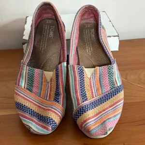 TOMS Classic‎ Alpargata Multi Color Woven Stripe Chevron Slip On Shoes Womens 7 thumbnail 3