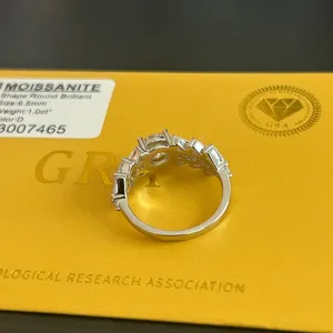 Womens Moissanite Ring Silver Baguette Accents 1ct GRA Size 6.5 thumbnail 6