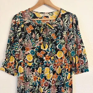 Natural Life Sage Midi Dress XS/S Boho Tiered Floral Keyhole Peasant Cottagecore thumbnail 3