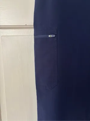 Figs‎ Yola Scrub Pants Elastic Waist Navy Blue High Waist Straight Size Large thumbnail 5