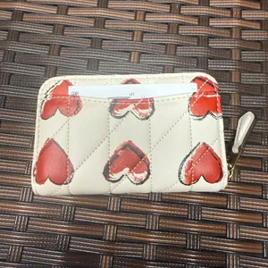 coach Essential Small Zip Around Card Case With Quilting And Heart Print cbr71 thumbnail 2