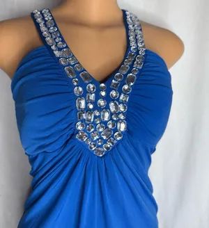Studio Y Blue rhinestone tank top thumbnail 2