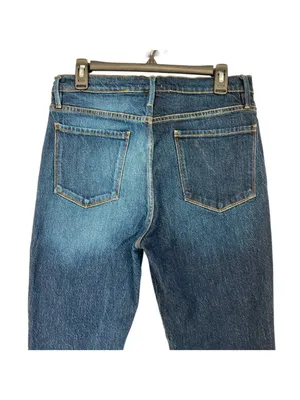 Frame Le Sylvie Slender Straight Jeans Two-Tone Denim Cropped Size 29 thumbnail 6
