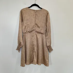 Francesca’s Collection Bronze And Black Dotted Satin Mini‎ Babydoll Dress Size M thumbnail 3