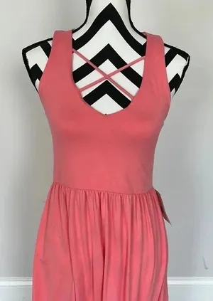 NWT‎ Closet Candy Coral Maxi Dress Sz M thumbnail 1