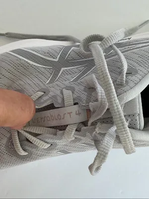 ASICS Versablast 4 Women's Gray Knit Sneakers with Pink Collar Trim thumbnail 10
