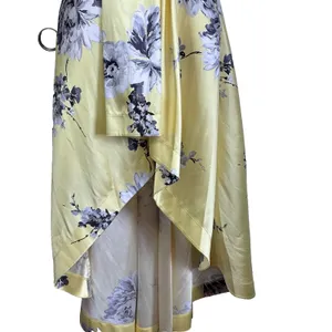 Speechless Yellow Floral High Low Dress Size 5 Spaghetti Strap Prom Formal Satin thumbnail 8
