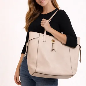 kate spade Beige Leather Tote with Gold Accent thumbnail 2