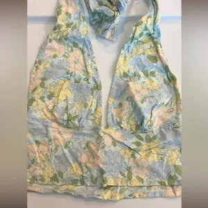 Motel Rocks retro floral crop top thumbnail 4