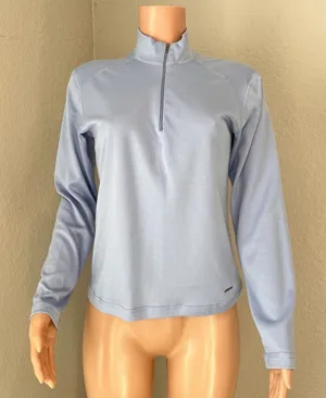 Patagonia Capilene Quarter Zip Neck light Blue Base Layer Long Sleeve Medium #79 thumbnail 1