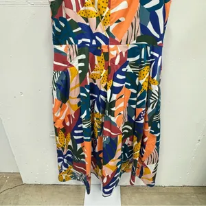 Boden Aubrey Cotton Midi Dress‎ Pockets Ivory Floral Leaf W0719 Sz 14 thumbnail 10