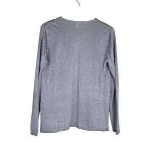 Chico's Women's M Chico's Size 1 Silver with Metallic Thread Open Front Cardigan thumbnail 2